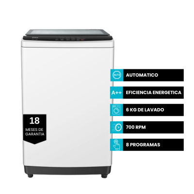 Lavarropas Enova Carga Superior 6 Kg Blanco